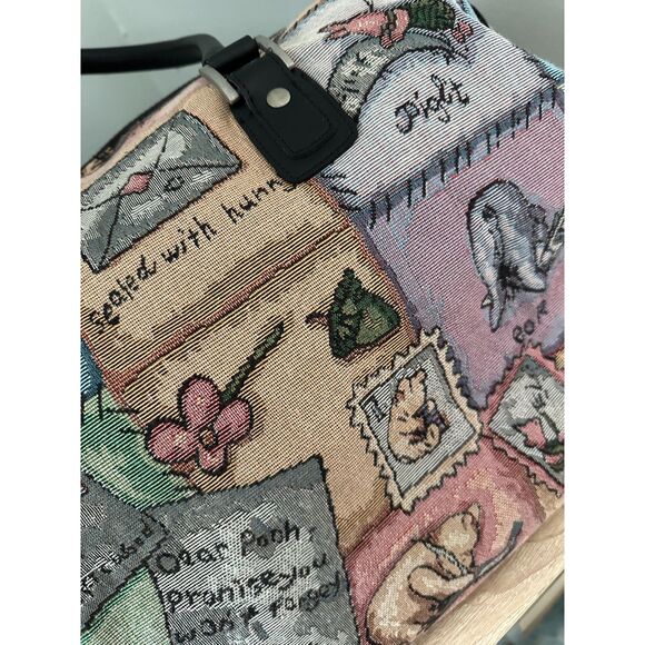 Vintage Disney Winnie the Pooh Tapestry Patchwork Duffle Bag Weekender Luggage - Picture 10 of 14